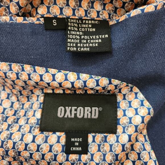 Oxford Men's Blake Linen Cotton Blazer Navy Size S - Picture 8 of 8